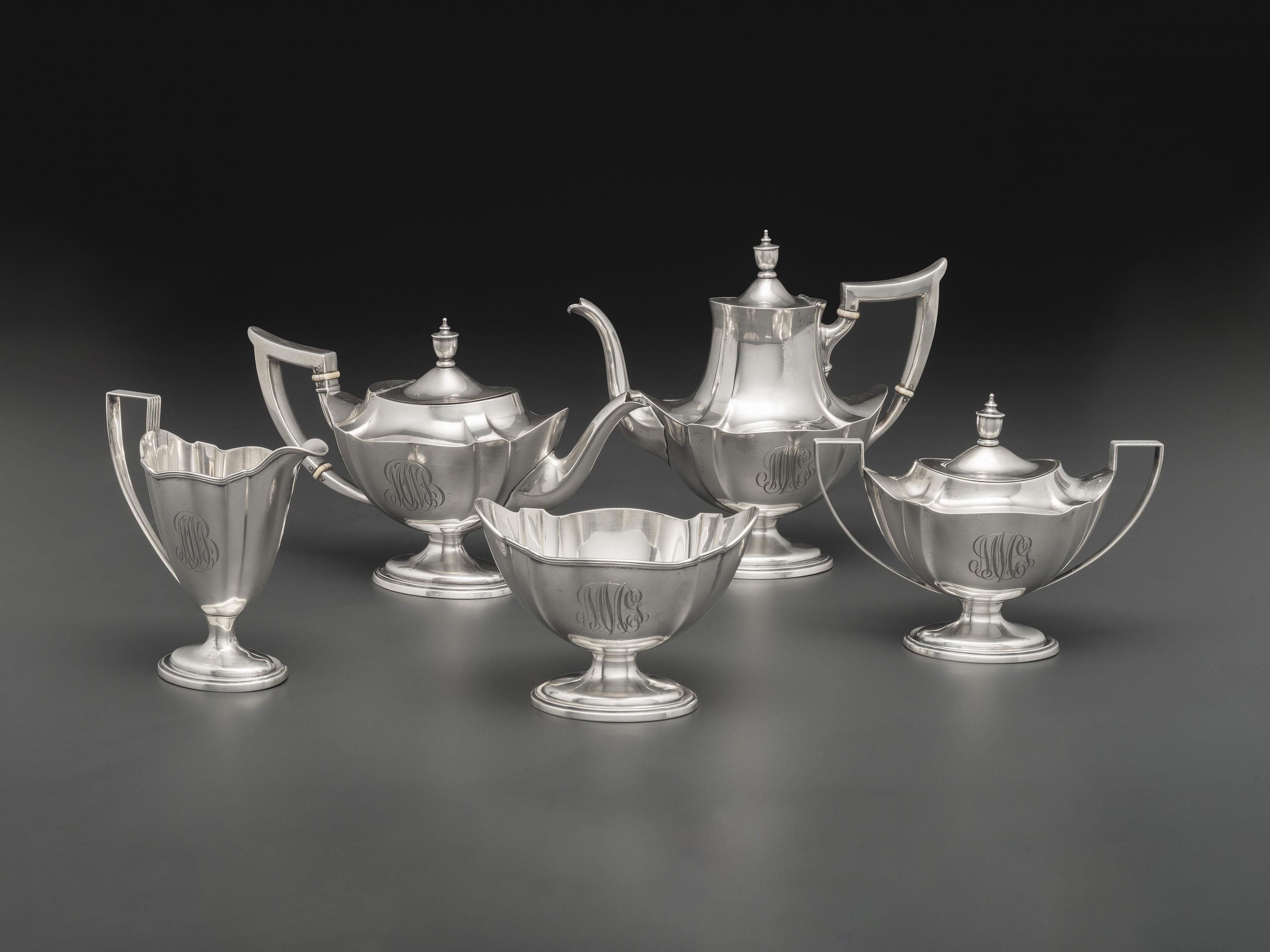 An American Silver Five Piece Tea and Coffee Service