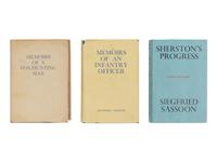 SASSOON, Siegfried (1886-1967). [Sherston trilogy]. Memoirs of a Fox-Hunting Man . 1928. -- Memoirs of an Infantry Officer . 1930. -- Sherston's Progress . 1936. London: Faber & Gwyer; Faber & Faber.