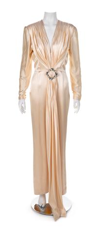 Andrea Odicini Silk Satin Evening Dress, 1980s Size label: 40