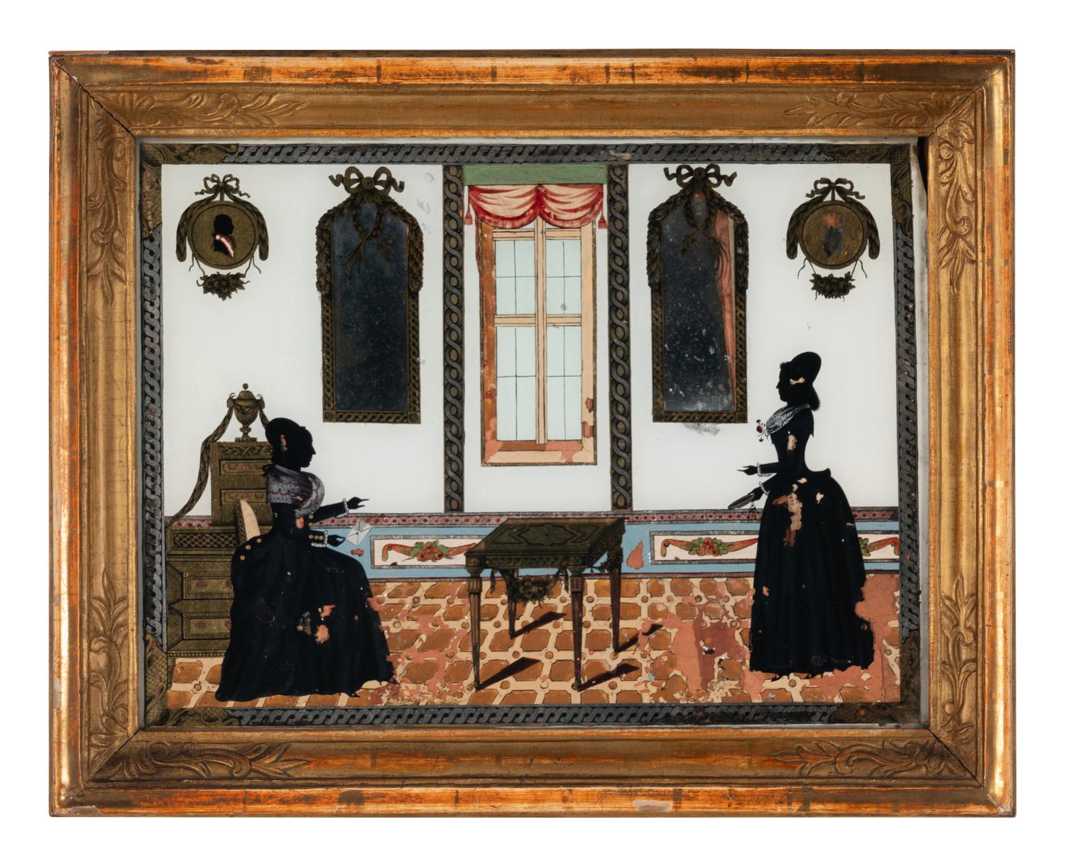 A French Verre Églomisé Interior Scene