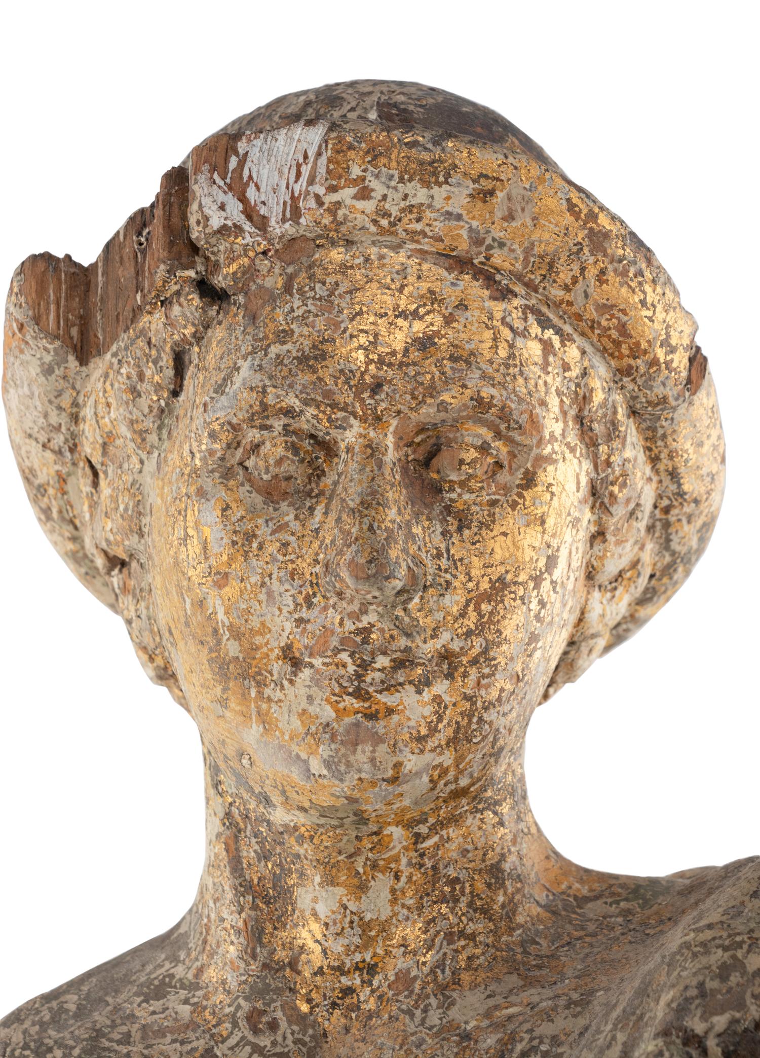 A Carved and Parcel Gilt Figure of Mercury