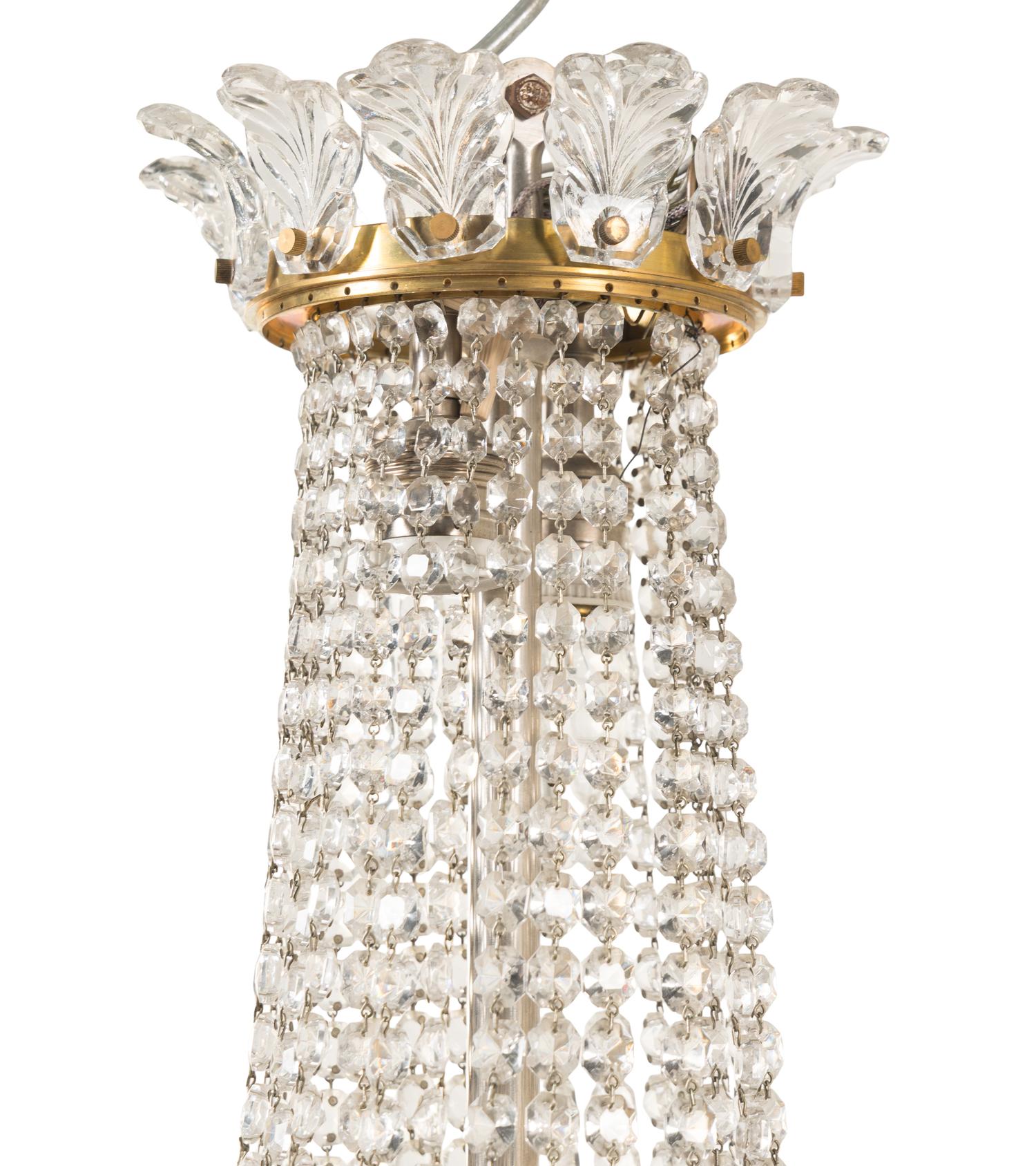 A Pair of Baccarat Cut and Molded Glass Chandeliers