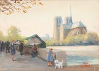 Eighteen Parisian Street Scene Paintings