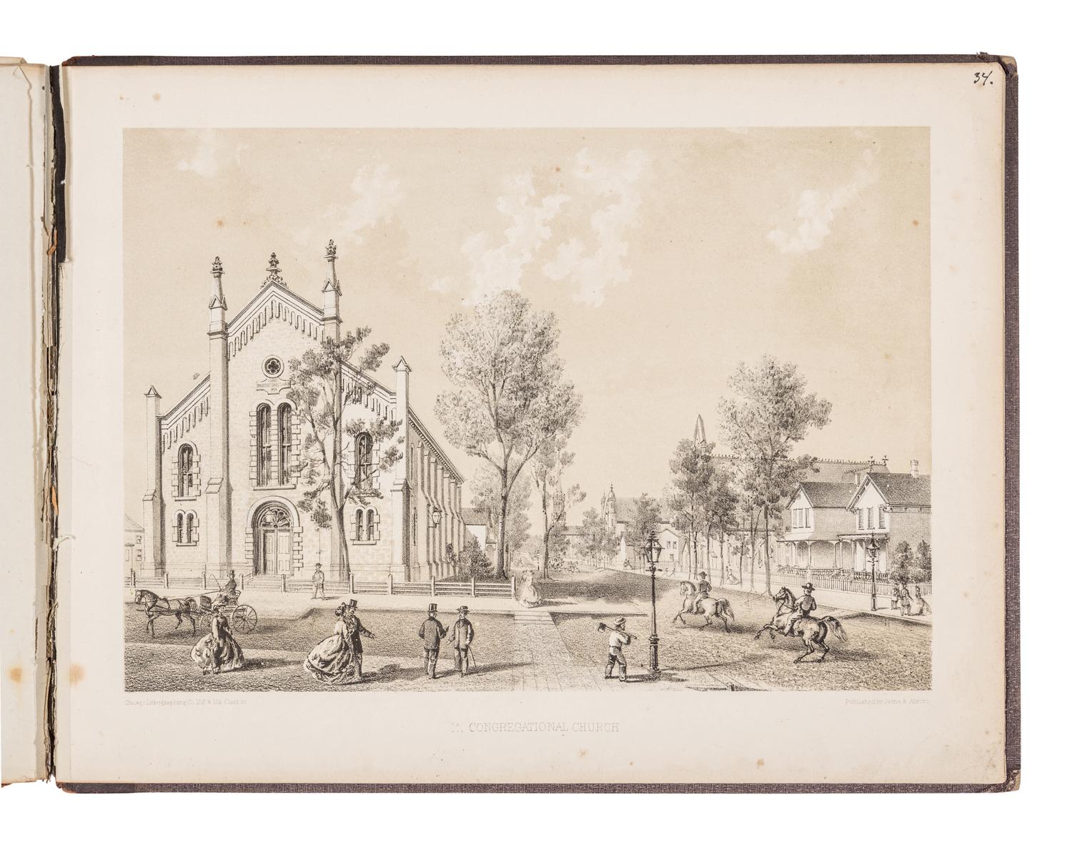 [CHICAGO]. KURZ, Louis (1834-1921). A group of 8 prints from Chicago Illustrated depicting pre-fire Chicago. Chicago: Jevne & Almini, 1866