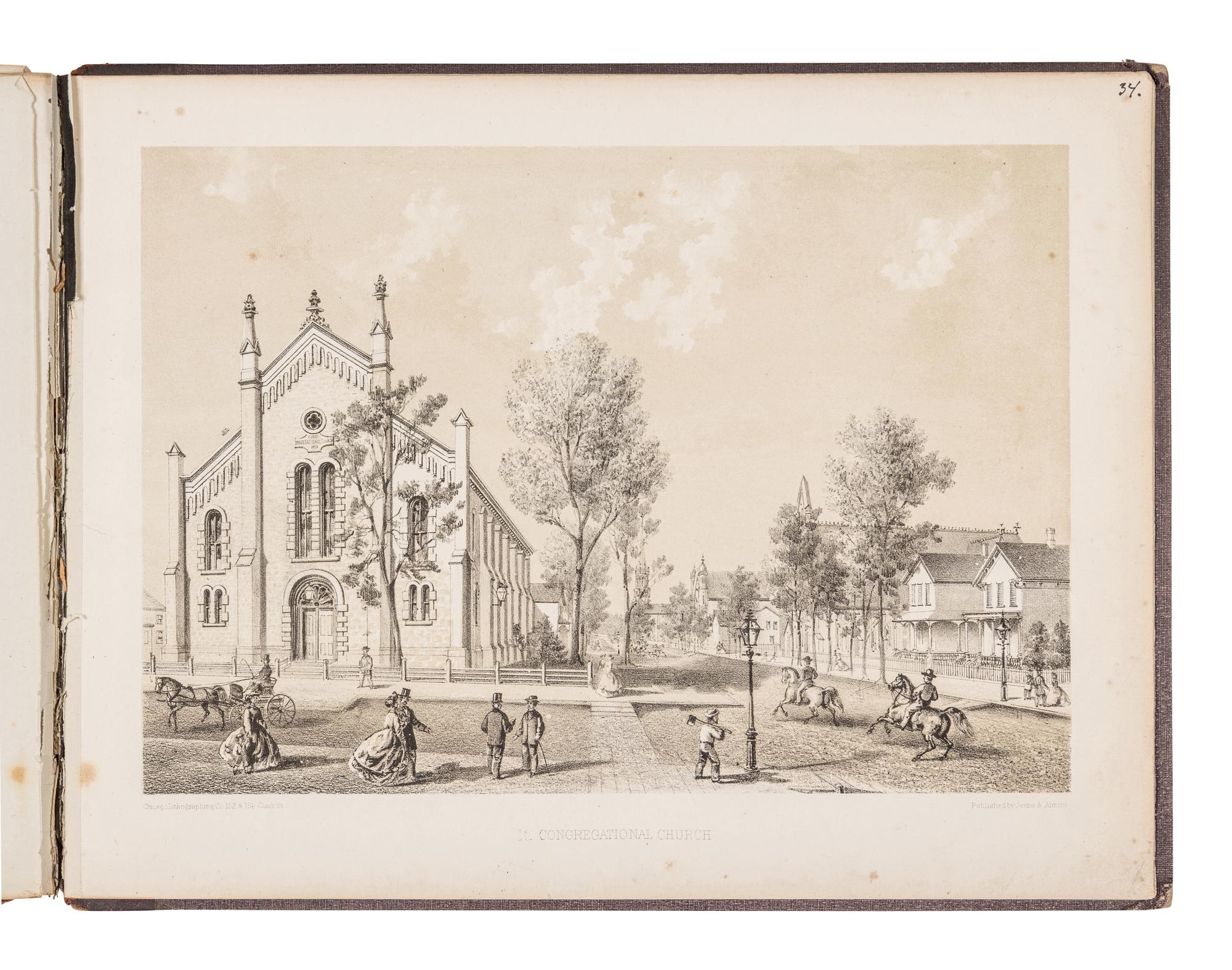 [CHICAGO]. KURZ, Louis (1834-1921). A group of 8 prints from Chicago Illustrated depicting pre-fire Chicago. Chicago: Jevne & Almini, 1866