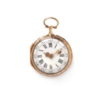 GILT-METAL OPEN FACE POCKET WATCH