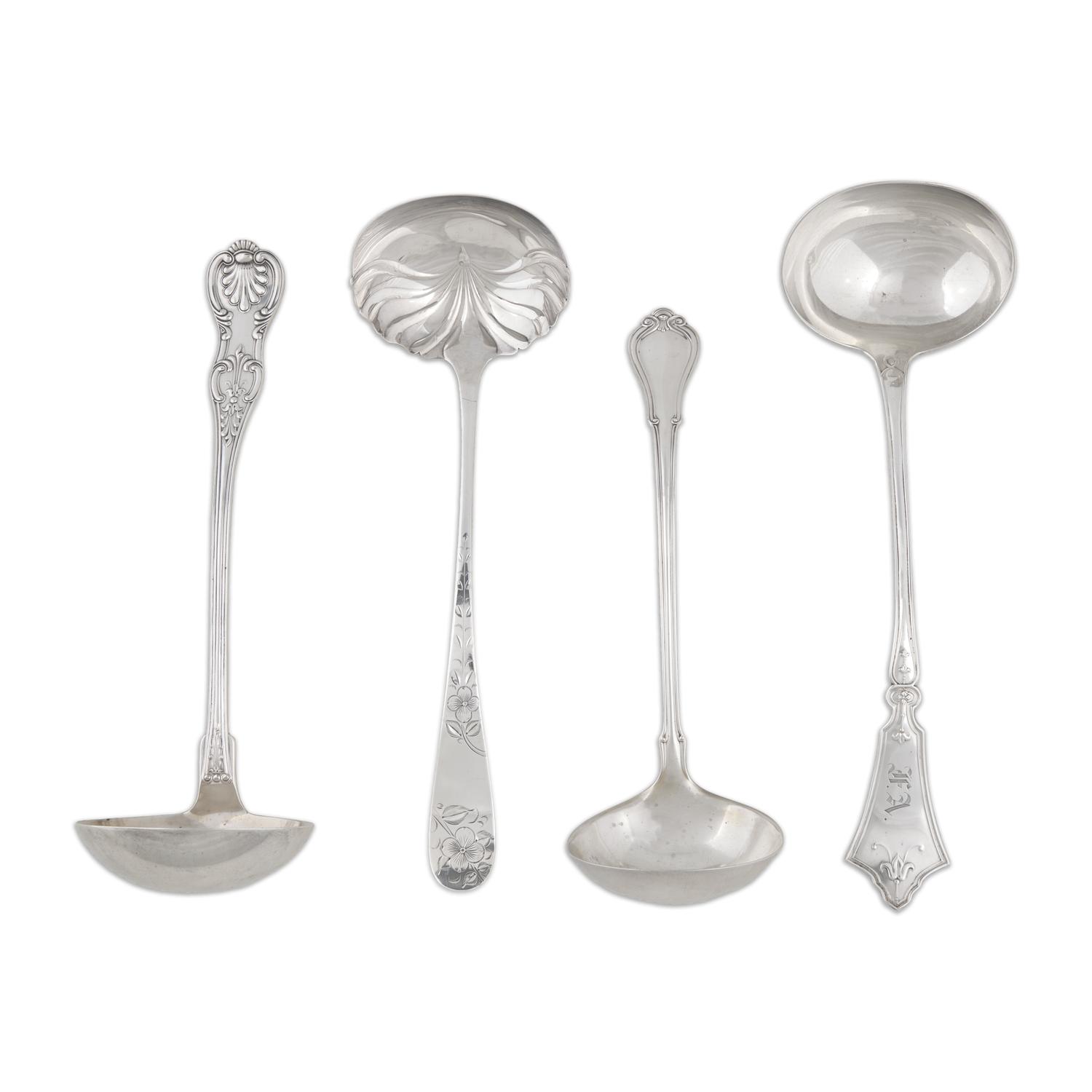 Four Sterling Silver Punch or Soup Lades