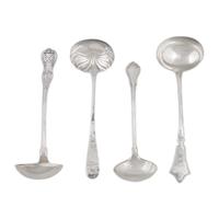 Four Sterling Silver Punch or Soup Lades