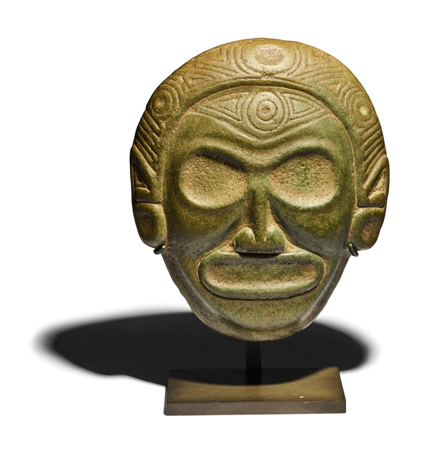 A Taino-Style Stone Votive Mask