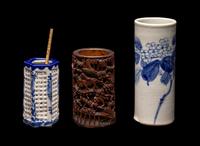 Three Chinese and Japanese Brushpots, Bitong