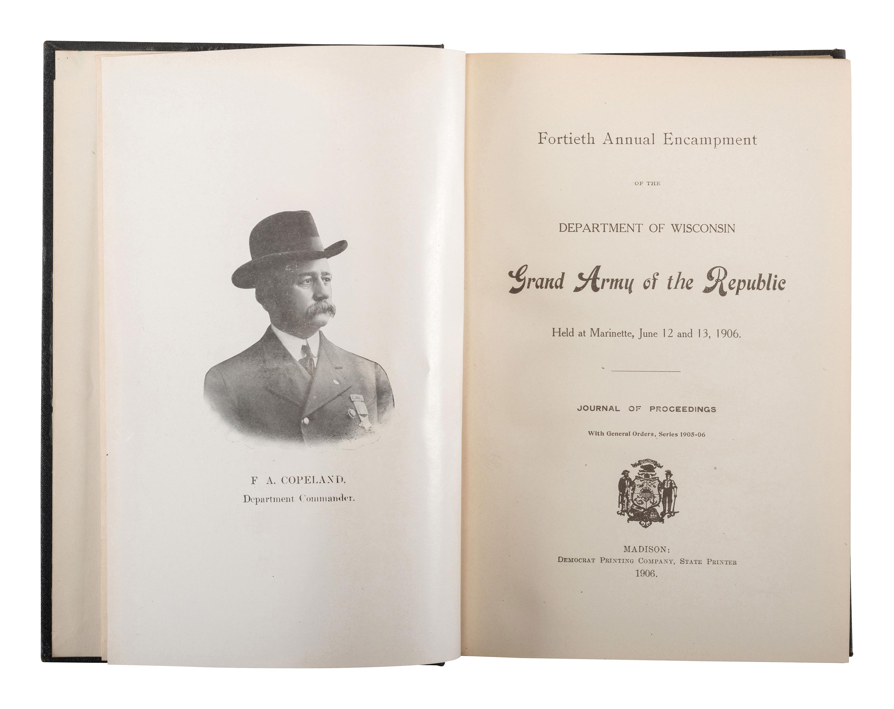 [CIVIL WAR - WISCONSIN]. A group of histories and veteran publications related to Wisconsin in the Civil War, with Medal of Honor recipient provenance, comprising: