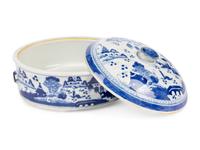 A Group of Canton Blue and White Porcelain Serving Articles