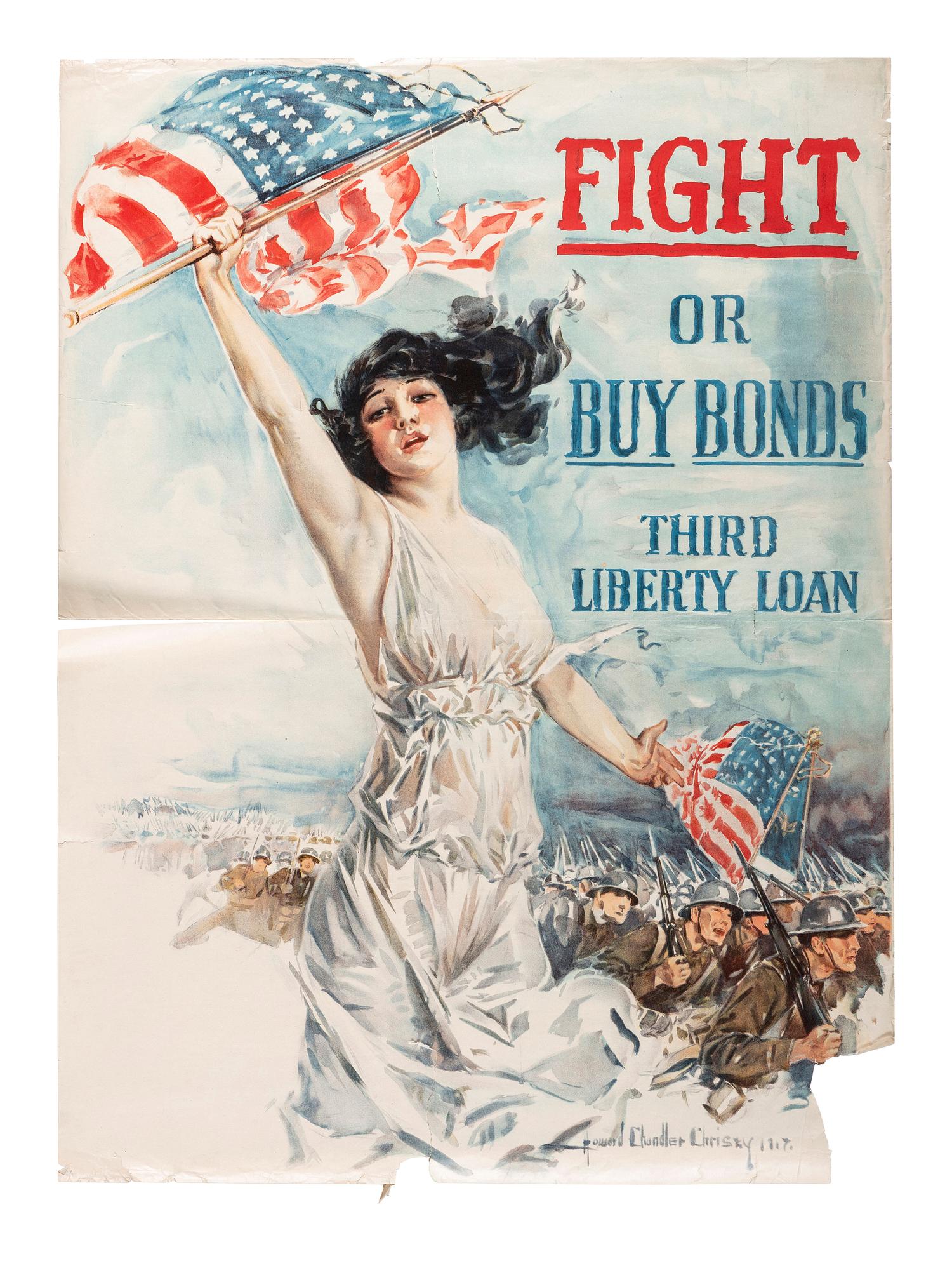 [WORLD WAR I]. A group of 11 posters, including 4 featuring artwork by Howard Chandler Christy, comprising: