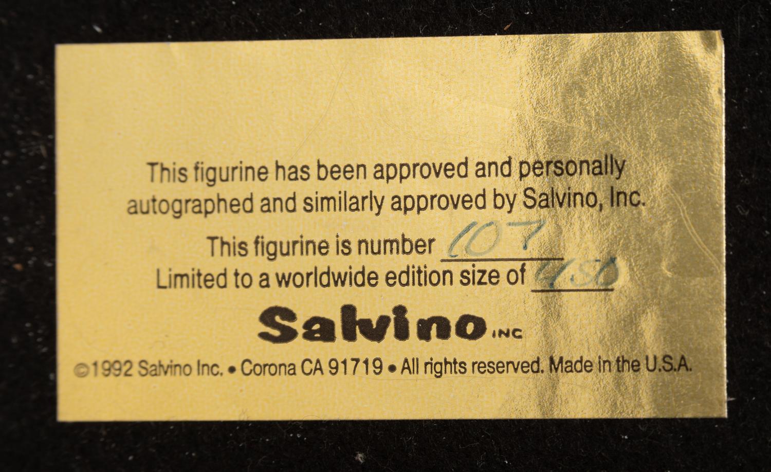A Joe Montana Signed Autograph Salvino Figure,