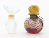 Two Glass Perfume Bottles Height of taller 3 inches. — 20TH CENTURY