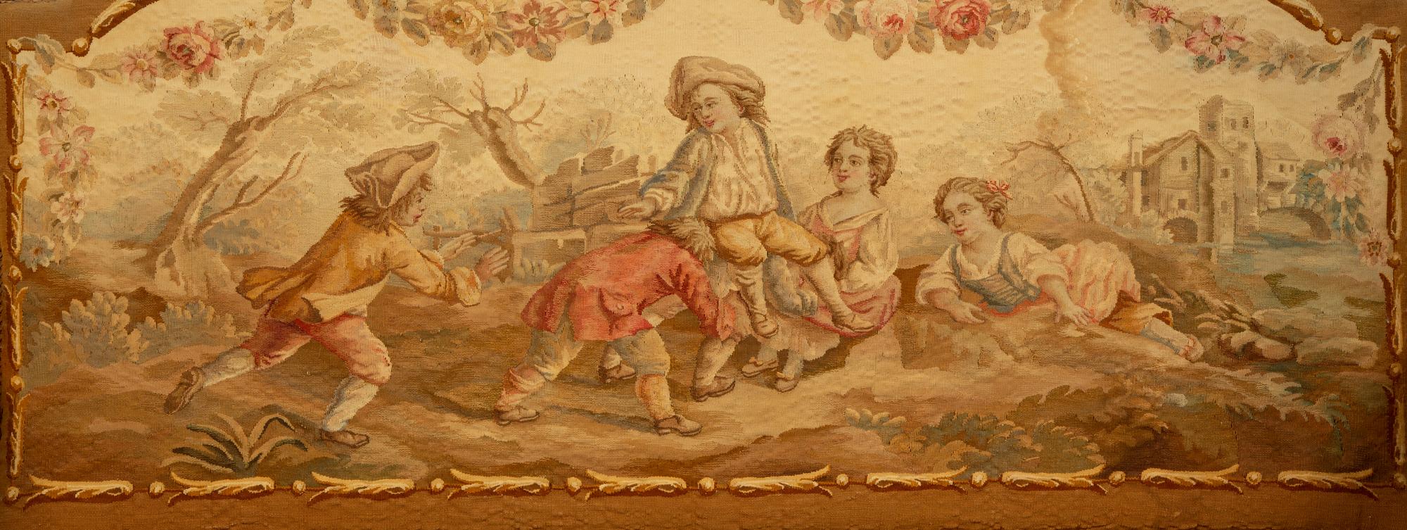 A Louis XVI Style Giltwood Settee with Tapestry Upholstery — LATE 19TH CENTURY