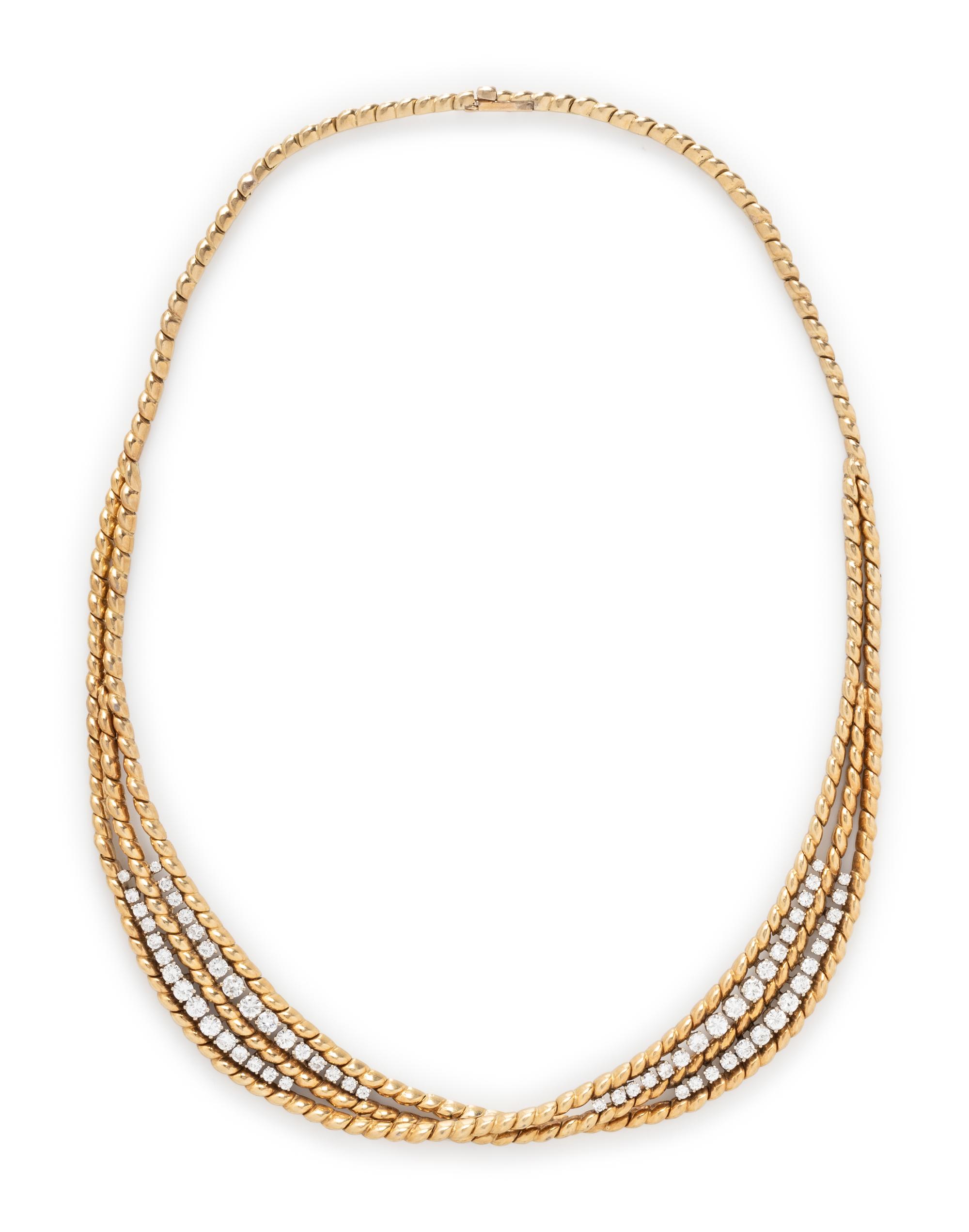 YELLOW GOLD AND DIAMOND NECKLACE
