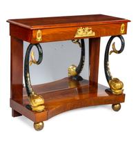 A Neoclassical Gilt Bronze Mounted Mahogany Pier Table