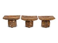 A Set of Three Giltwood Wall Brackets