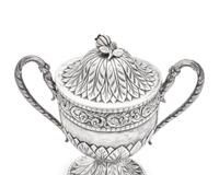 An Assembled Brazilian Four-Piece Silver Tea Service