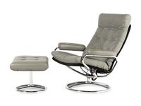 A Leather Recliner with Ottoman