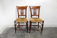 A Pair of American Walnut Side Chairs Height 33 1/2 inches. — 19TH CENTURY