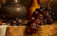 Pewter with Pears and Grapes