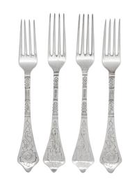 A Set of Twelve Danish Silver-Plate Forks