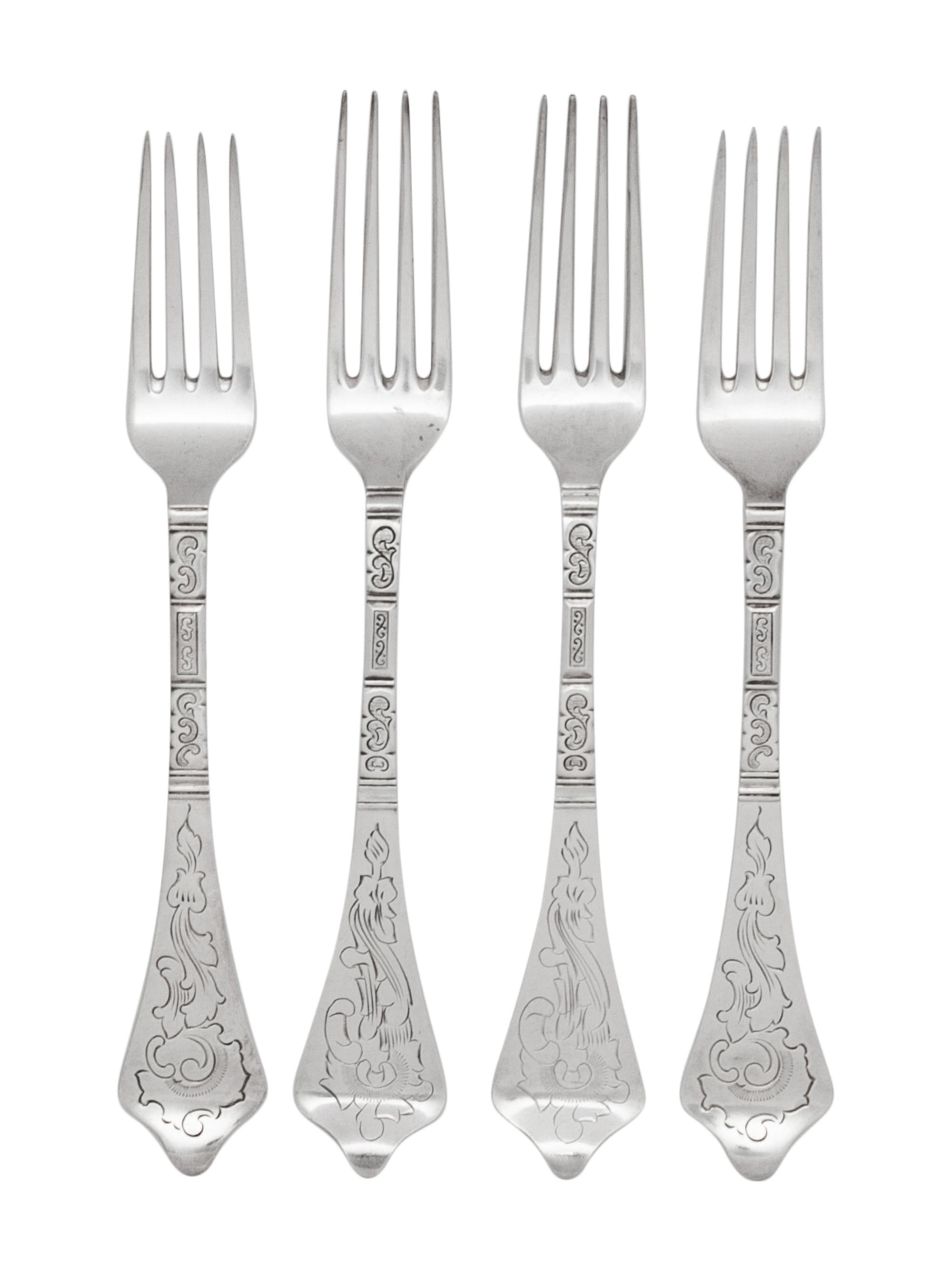 A Set of Twelve Danish Silver-Plate Forks