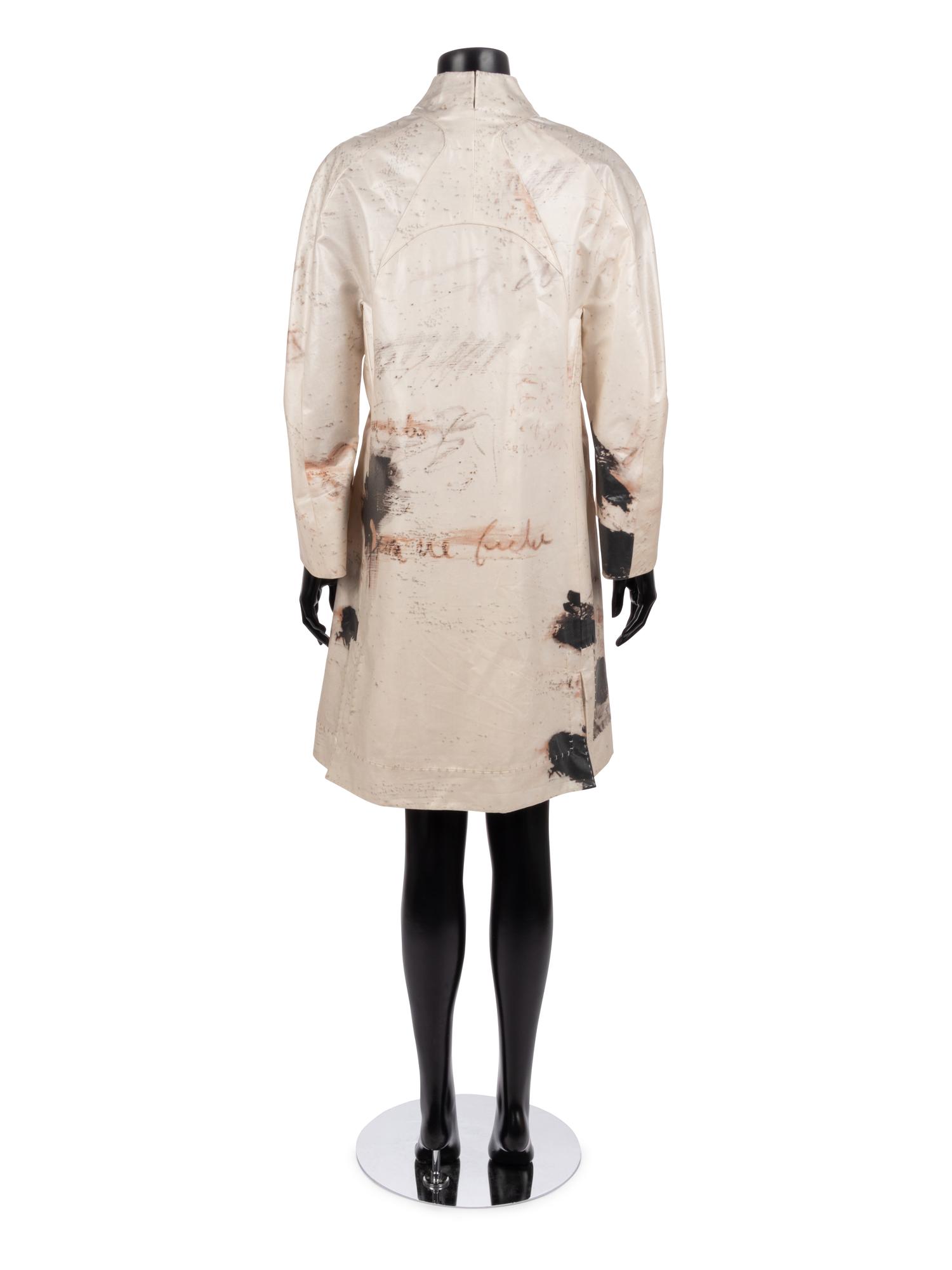 Chado Ralph Rucci White Coat with Black 'Grafitti", 1990-2000s