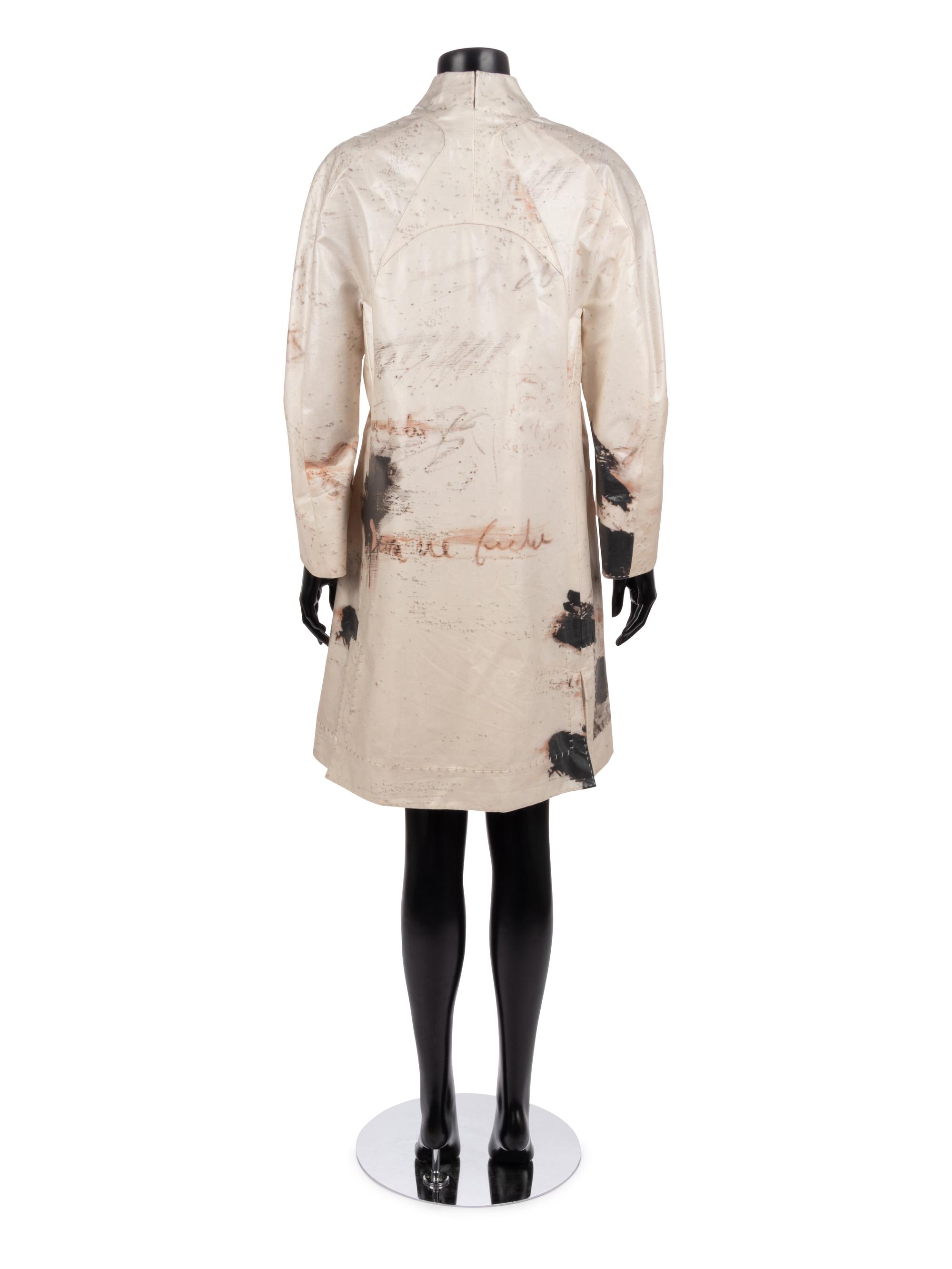 Chado Ralph Rucci White Coat with Black 'Grafitti", 1990-2000s