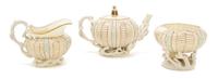 A Belleek Echinus Tea Service, Height of teapot 4 3/8 inches.