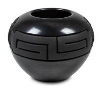 Carved Red and Black Pottery Jars