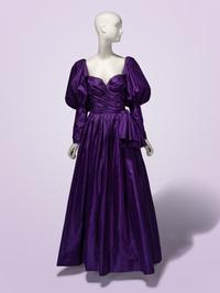 Loris Azzaro Haute Couture, Convertible Purple Taffeta Evening Gown