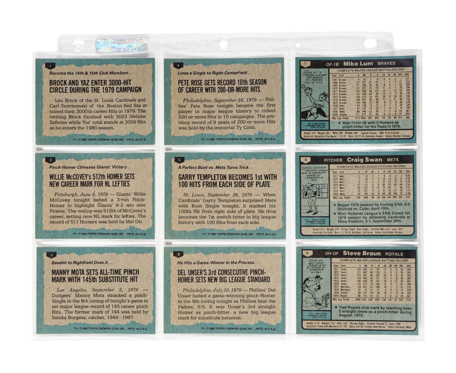 A Group of 1980, 1982 and 1983 Complete Sets of Topps Baseball Cards,