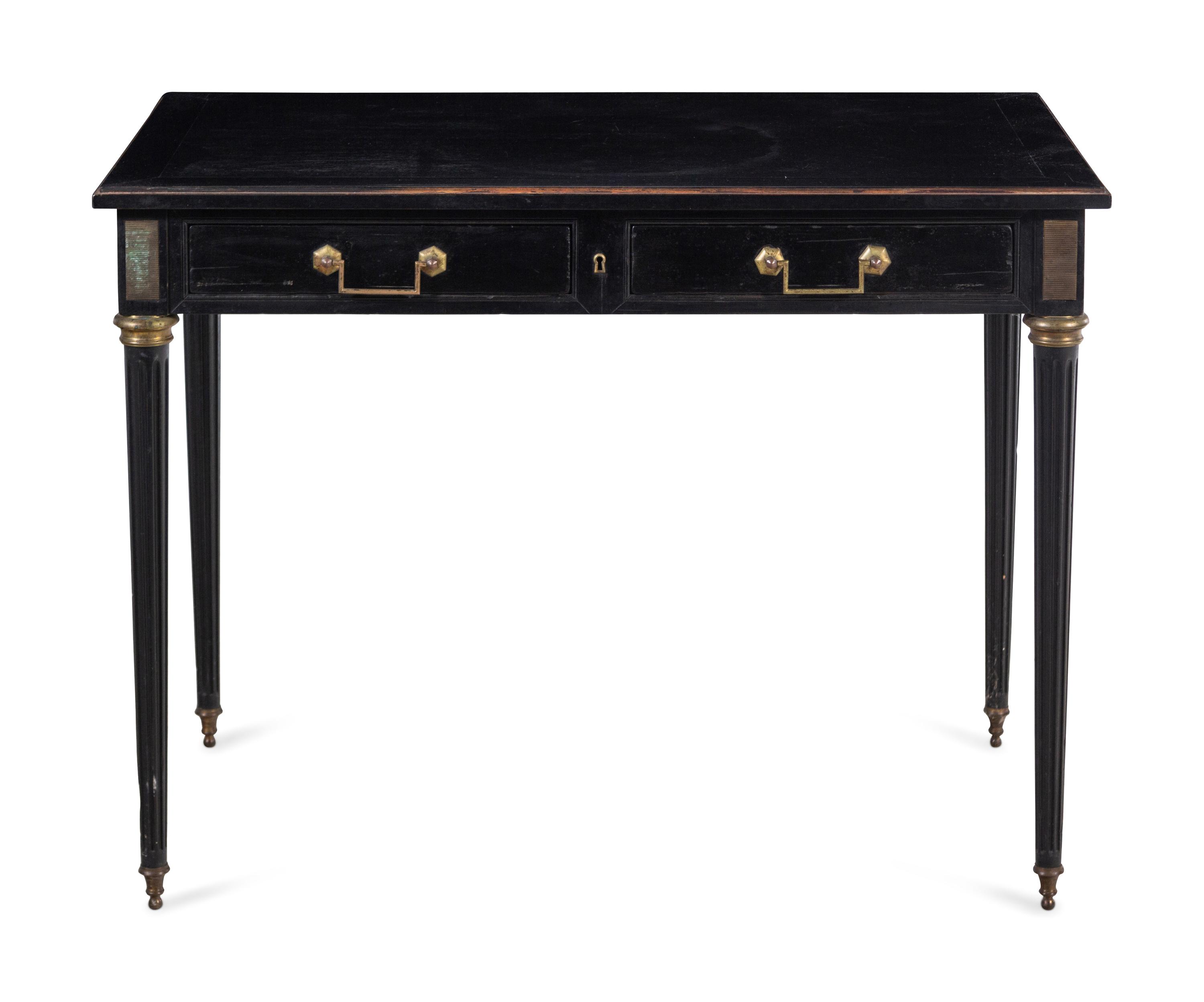 A Louis XVI Style Ebonized Bureau Plat