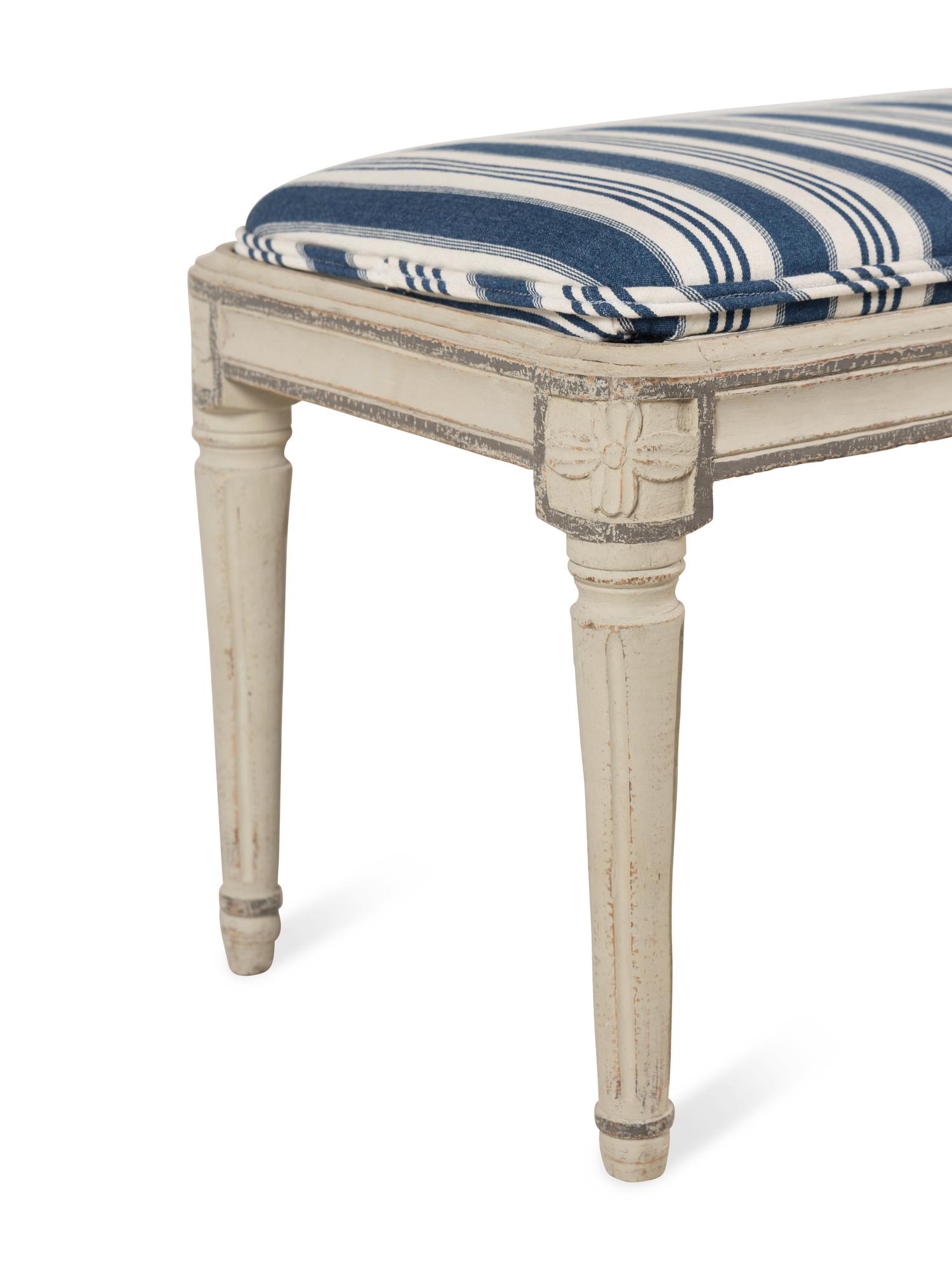A Louis XVI Grey-Painted Bench