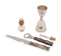 A Group of Four Tiffany & Co. Silver Bamboo Pattern Bar Articles