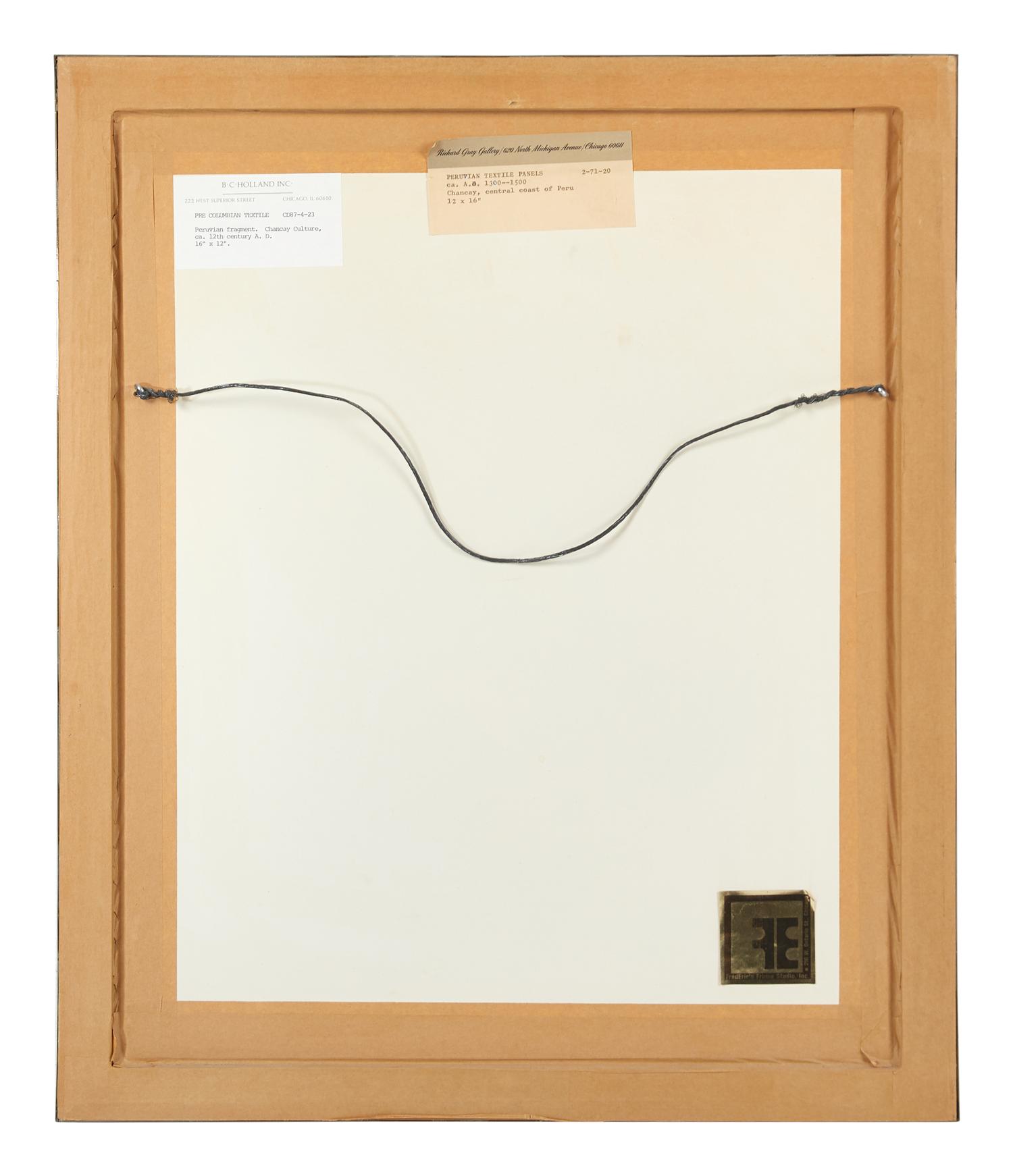 Two Framed Chancay Textile Fragments