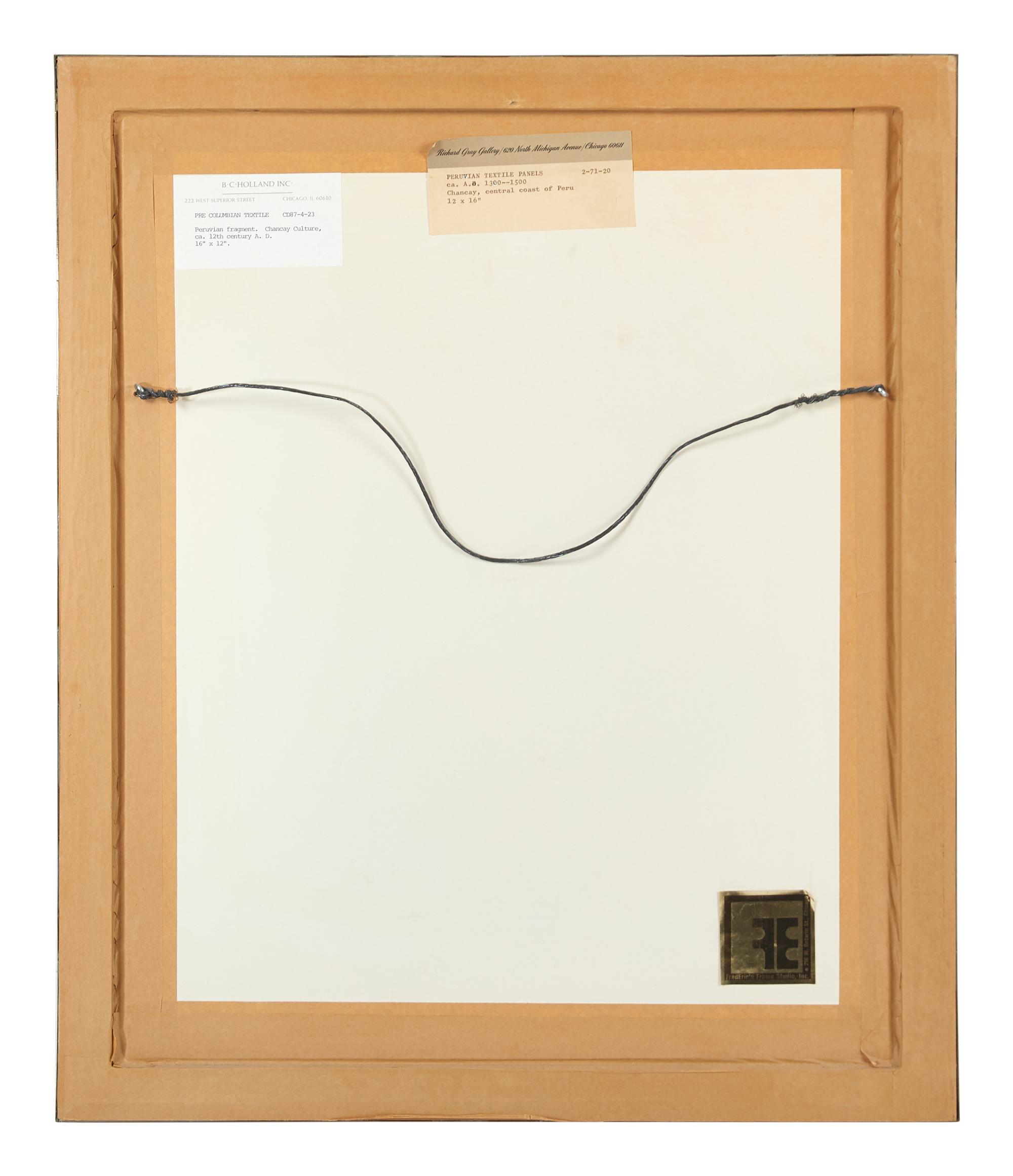 Two Framed Chancay Textile Fragments