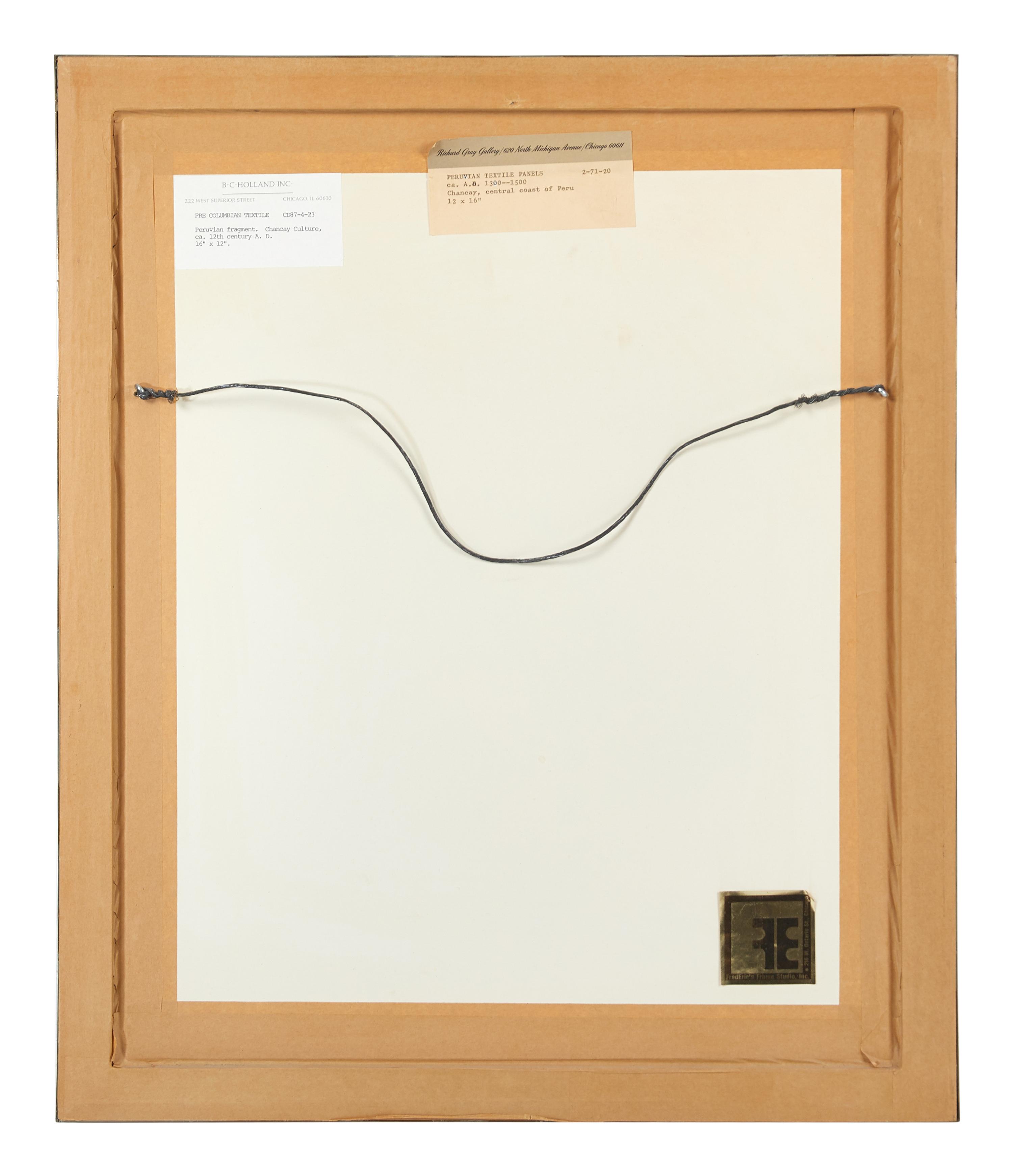 Two Framed Chancay Textile Fragments