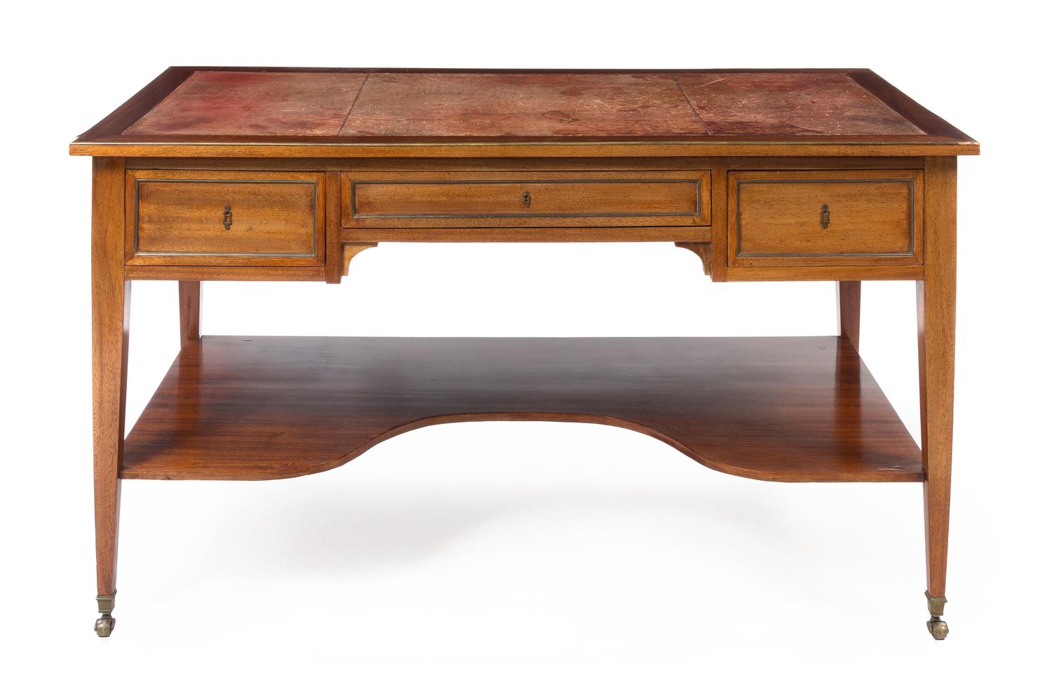 A Directoire Style Mahogany Bureau Plat Height 32 x width 57 x depth 29 1/4 inches. — LATE 19TH/EARLY 20TH CENTURY