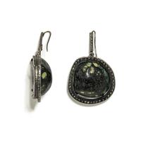 DRUZY QUARTZ AND DIAMOND EARRINGS
