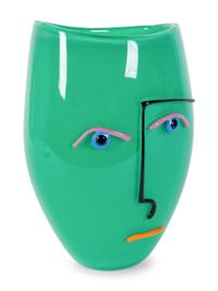 An Orrefors Glass Face Vase — DESIGNED BY ANNE NILSSON, 20TH CENTURY