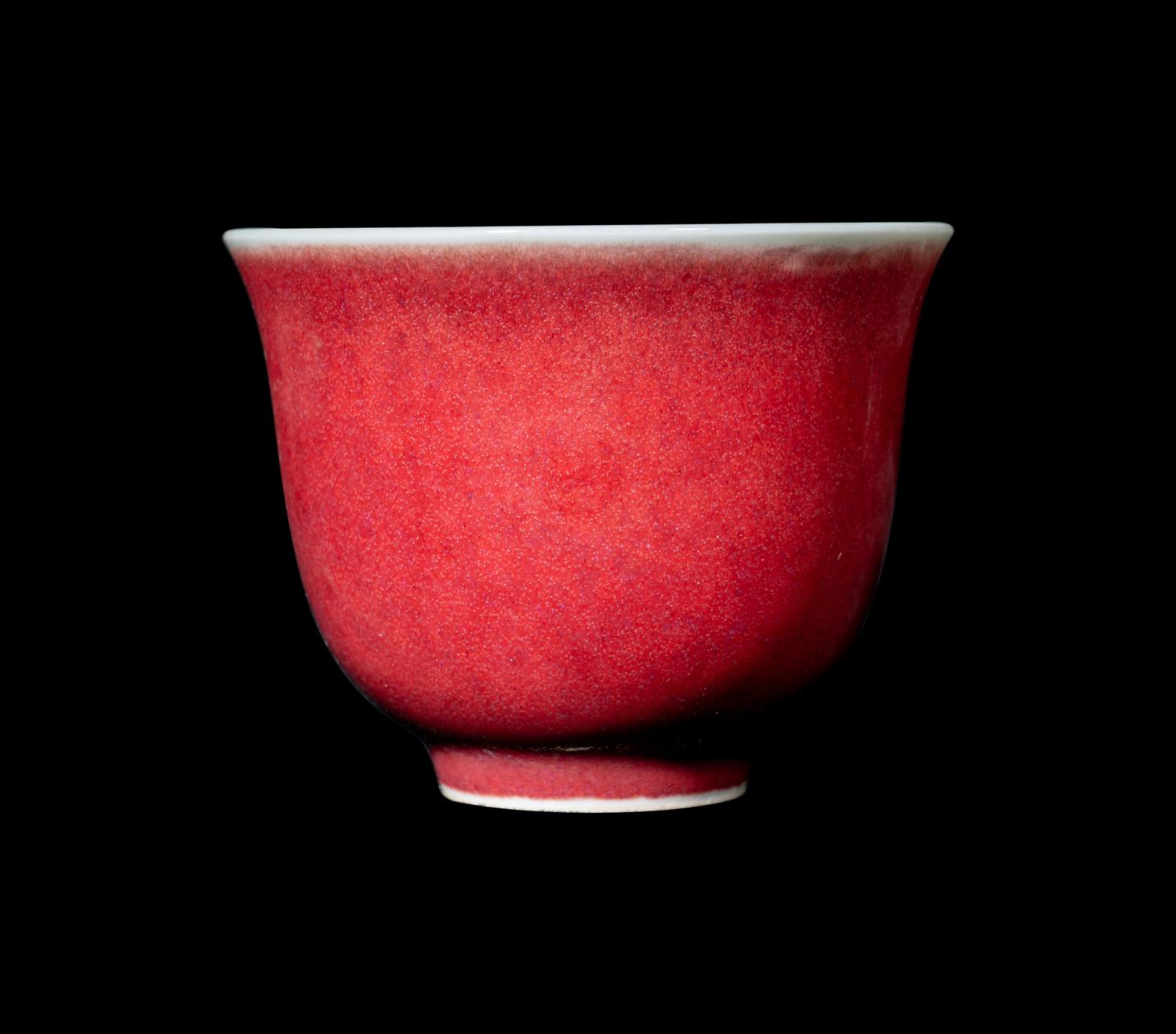 A Pair of Chinese Sang-de-Boeuf Glazed Porcelain Cups