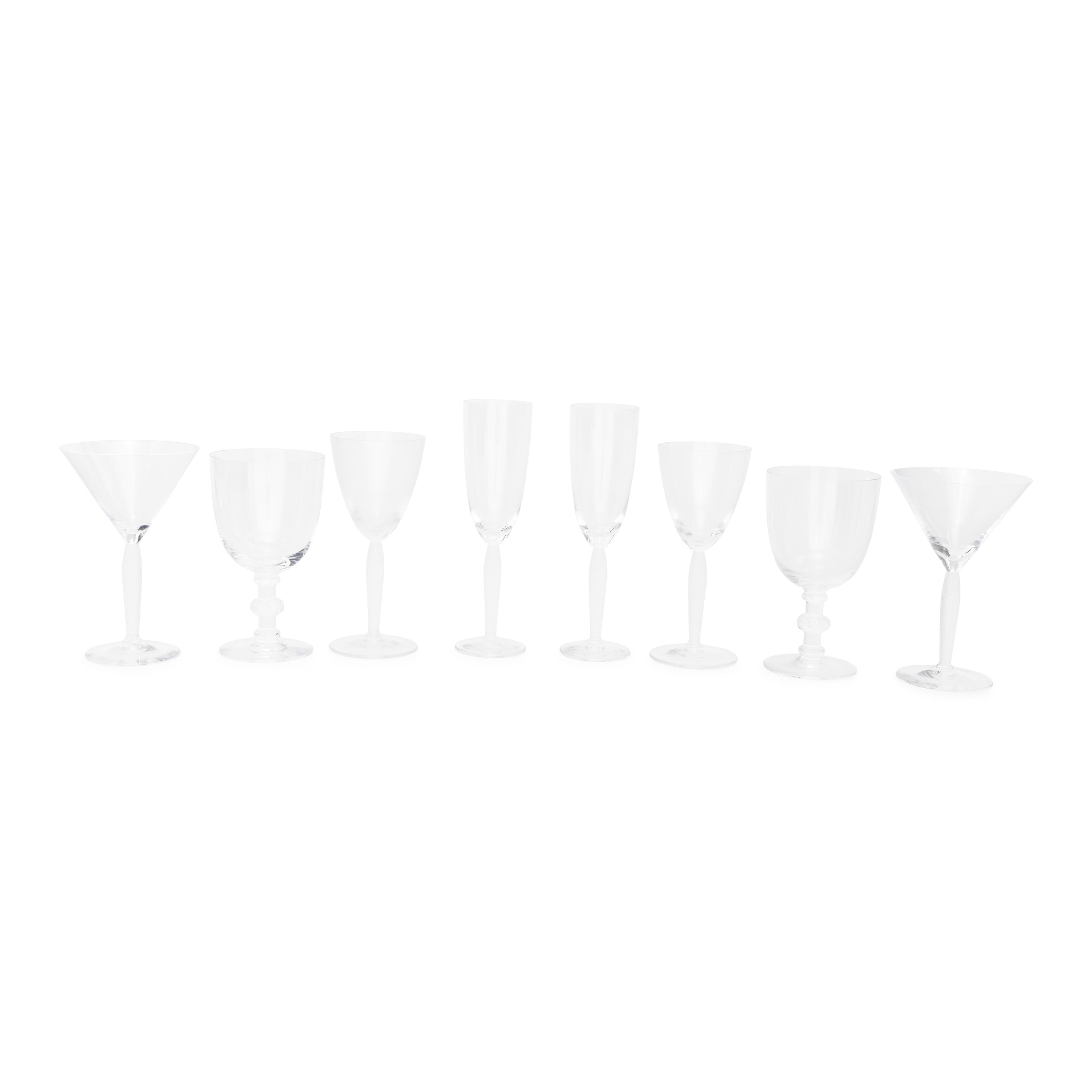 A Lalique Louvre Stemware Service