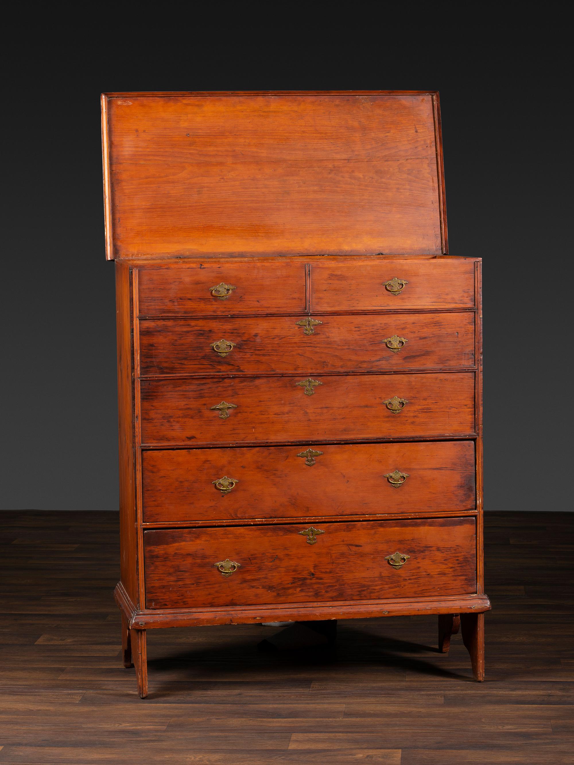A William and Mary Pine Two-Drawer Blanket Chest