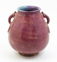 A Flambe Pottery Vase Height 12 inches.