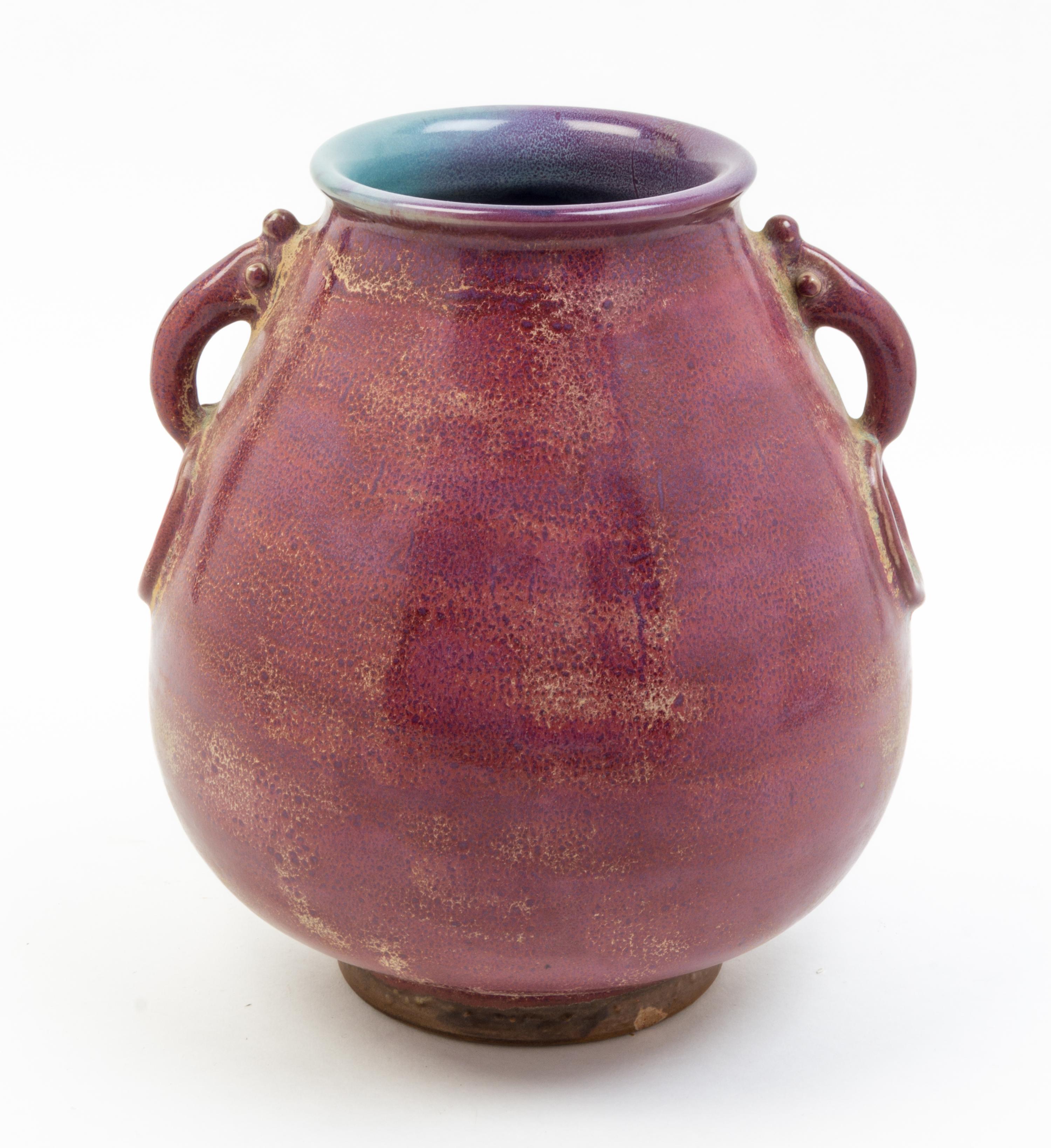 A Flambe Pottery Vase Height 12 inches.