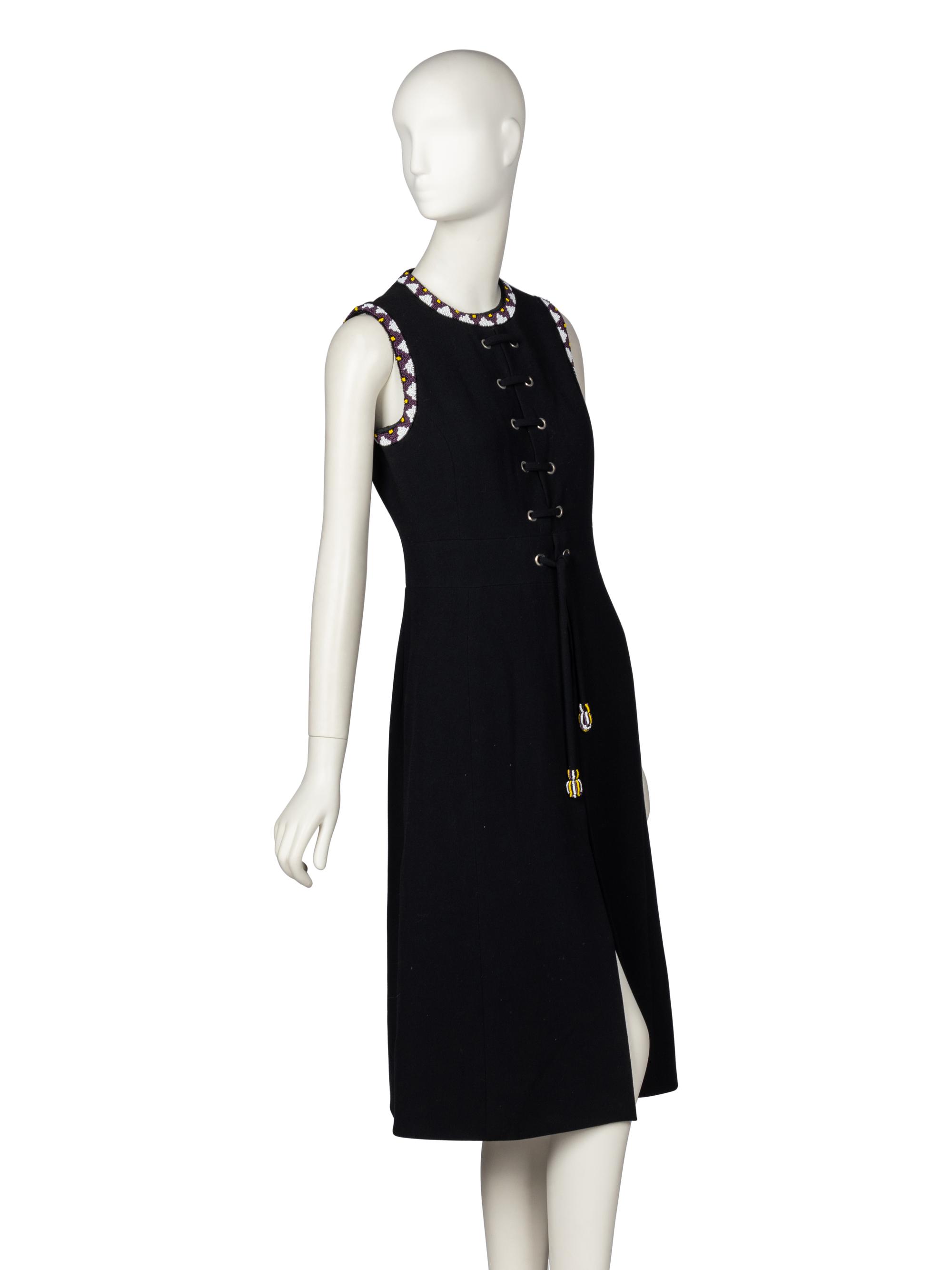Louis Feraud, Bead-Trimmed Crepe Dress